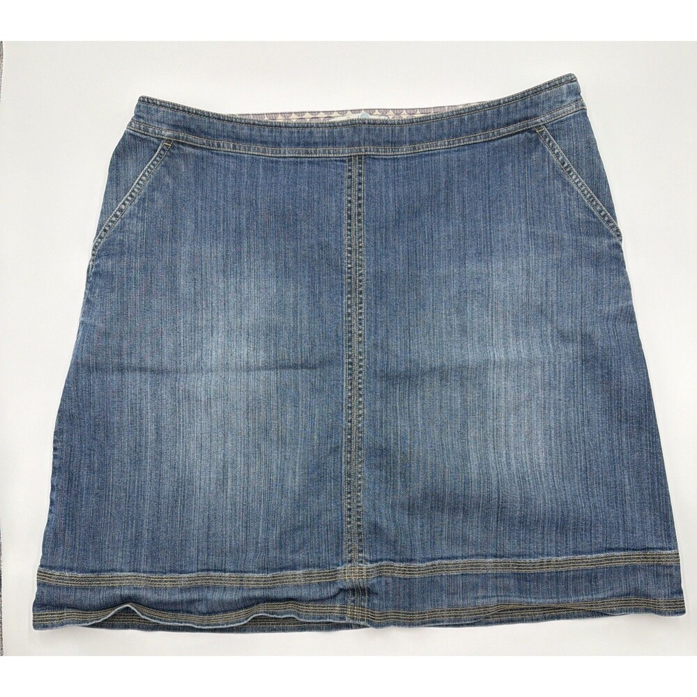 Boden Skirt 14 Denim Dark Wash Mid Rise Preppy Western Cowboy Bohemian
